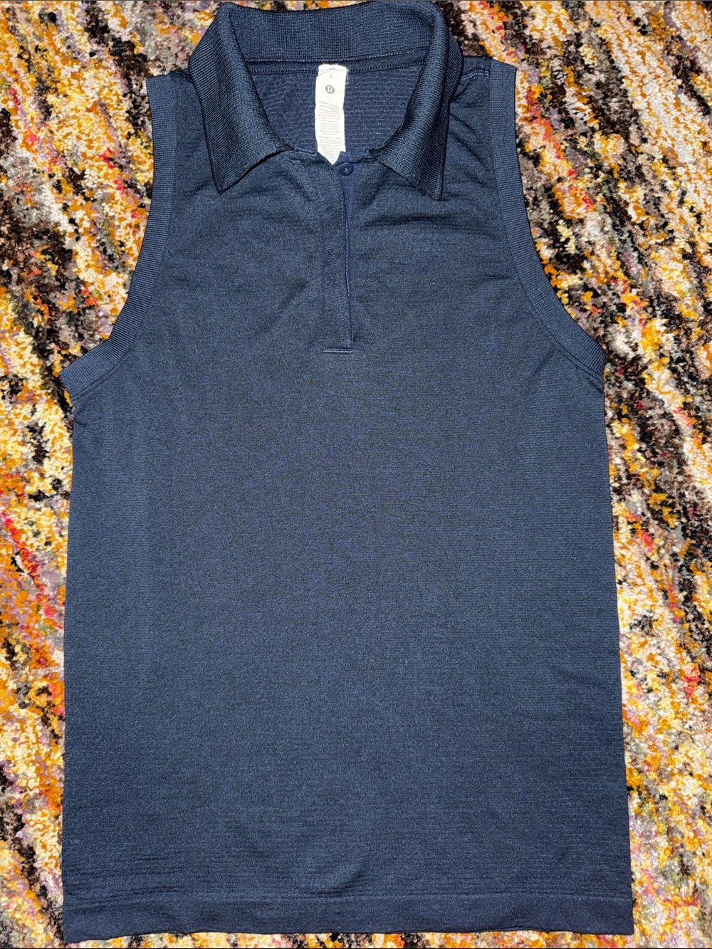 Lululemon Stretch Navy Sleeveless Polo 4